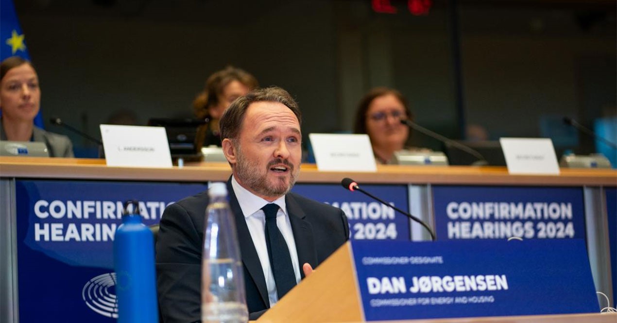 Foto av Dan Jørgensen under høringen EU-kommisjonen 5. november i år