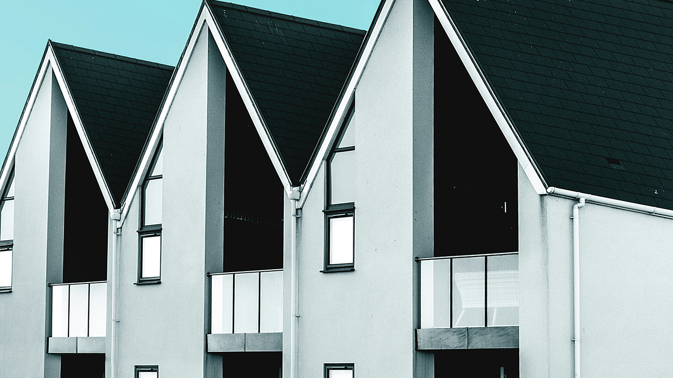 Foto av tre rekkehus